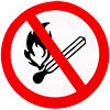 знак безопасности P02 запрещается пользоваться открытым огнем